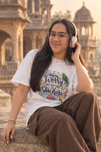 Unisex Oversized Jersey - Spiritual Quote - Why to worry when you have Shri Hari 2
