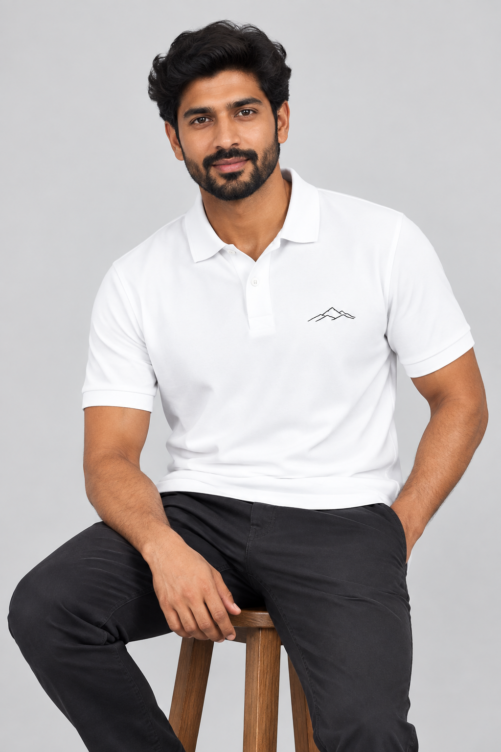 Men's Polo t-shirt - Hills Embroidery design